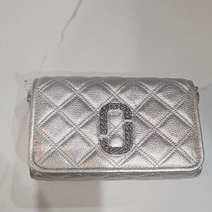 Marc Jacobs Silver Quilted Clutch